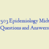 NR 503 Epidemiology Midterm Questions and Answers